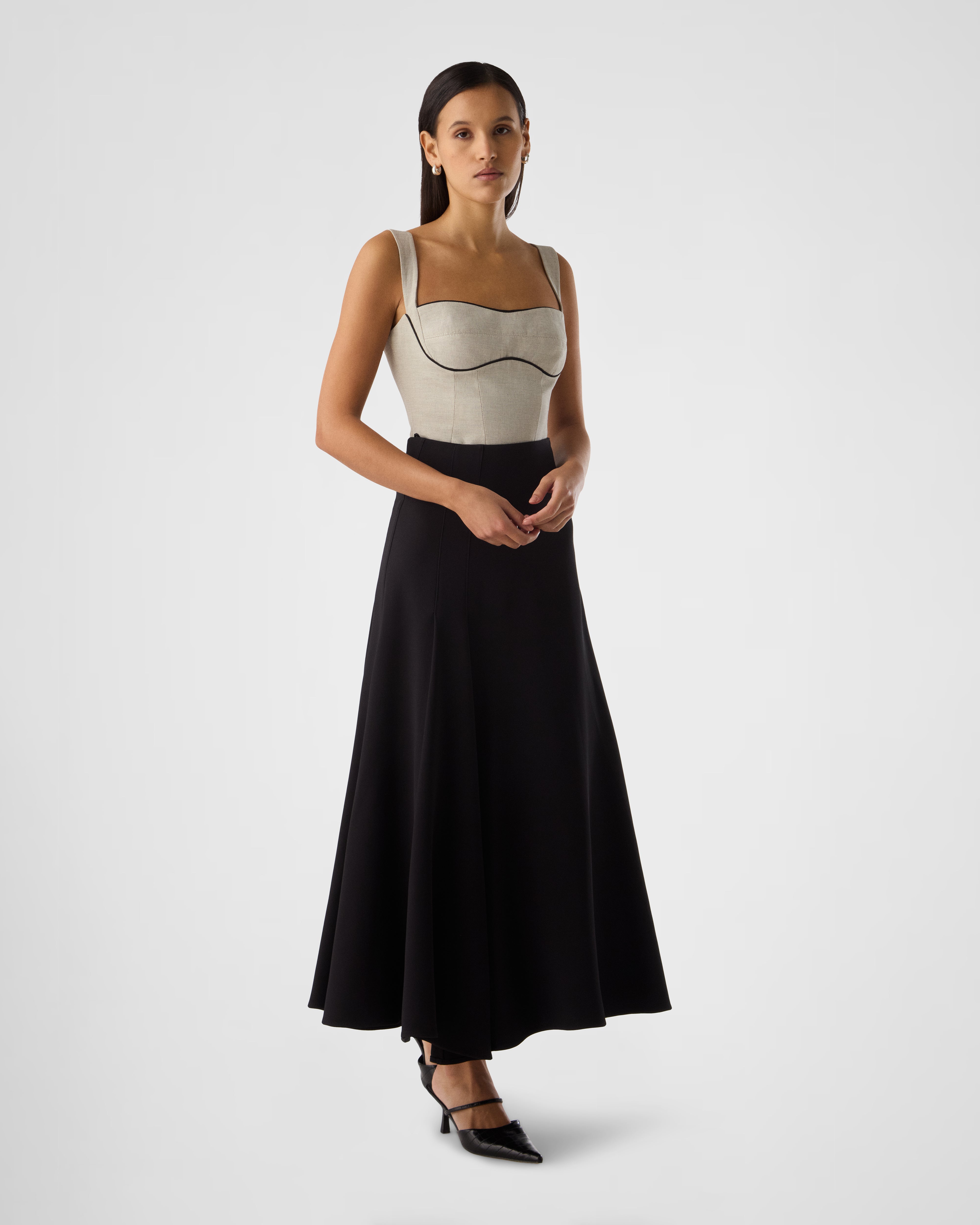 Stella a-line midi skirt