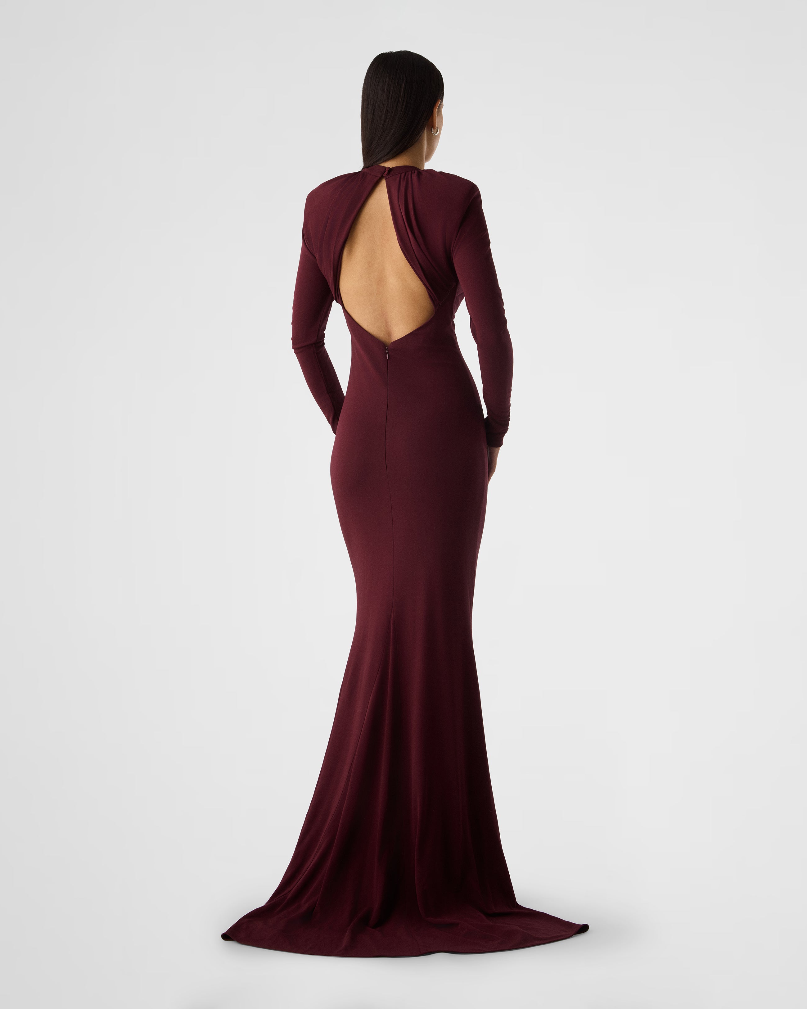 Nova Draped shoulder long dress