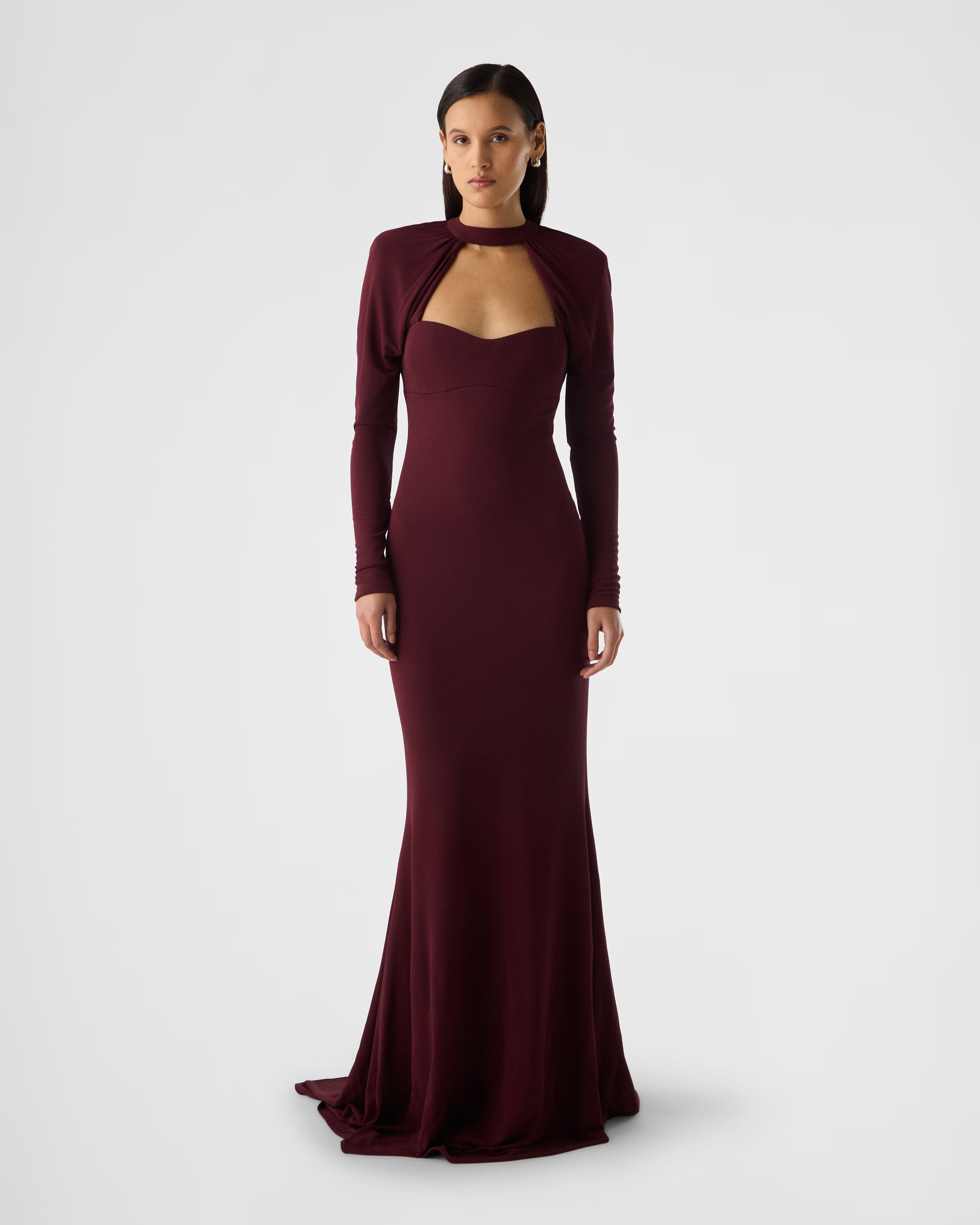 Nova Draped shoulder long dress