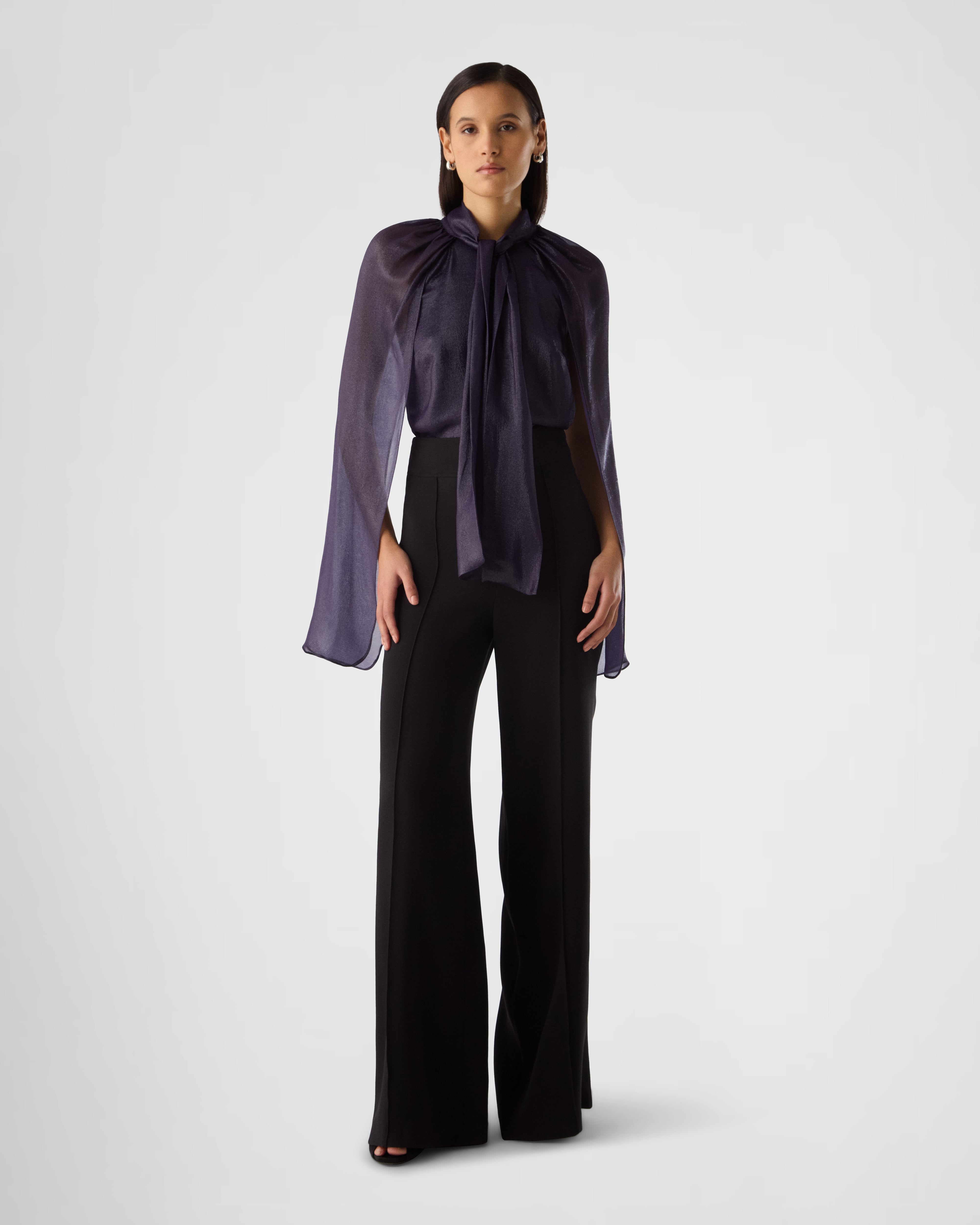 Luna high-waist wide leg trousers